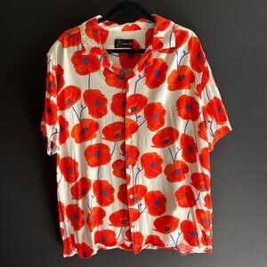 ORIGINAL USE | Revere Collar Floral Patterned Shirt | Size: XL